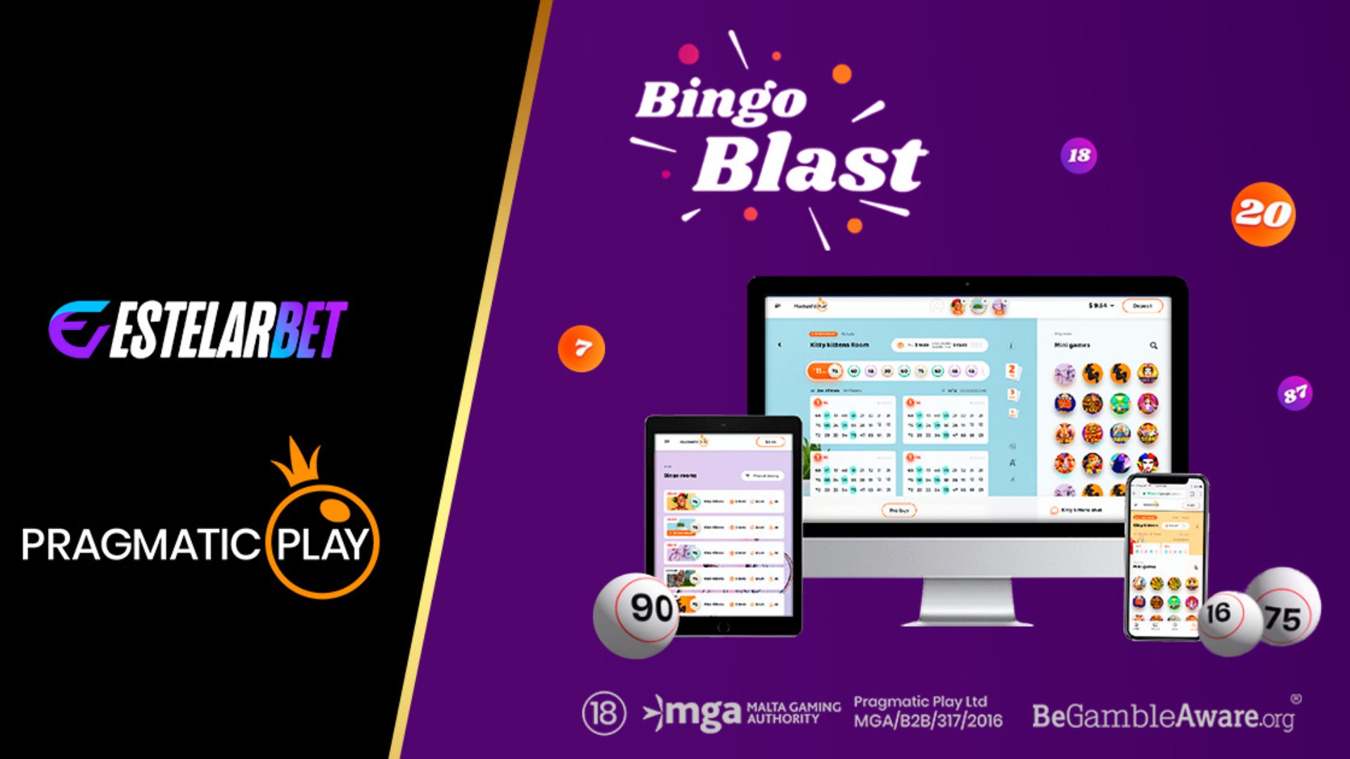 Bingo vertical é resultado de uma parceria da Pragmatic Play e da Estelarbet no Brasil e no Chile.