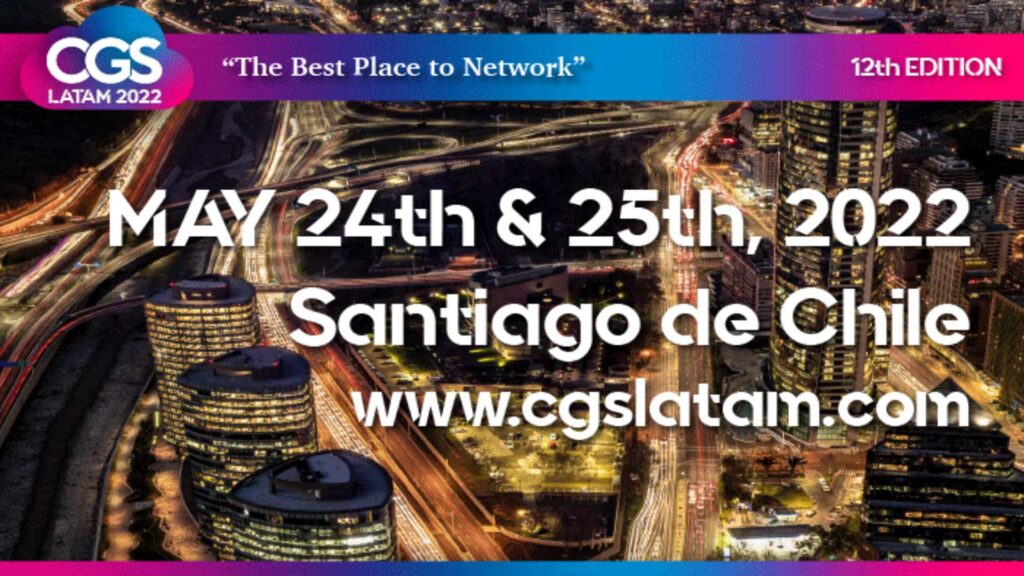 O CGS Latam Summit será realizado nos dias 24 e 25 de maio na cidade de Santiago do Chile em formato híbrido.